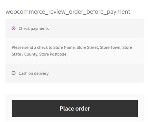 Woocommerce Review Order before Payment .
